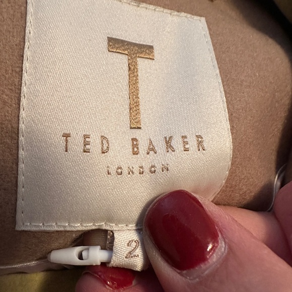 NWT Ted Baker London Wool Cashmere Blend Camel/Tan Wrap Coat w/Belt, Size 2 - Picture 16 of 16